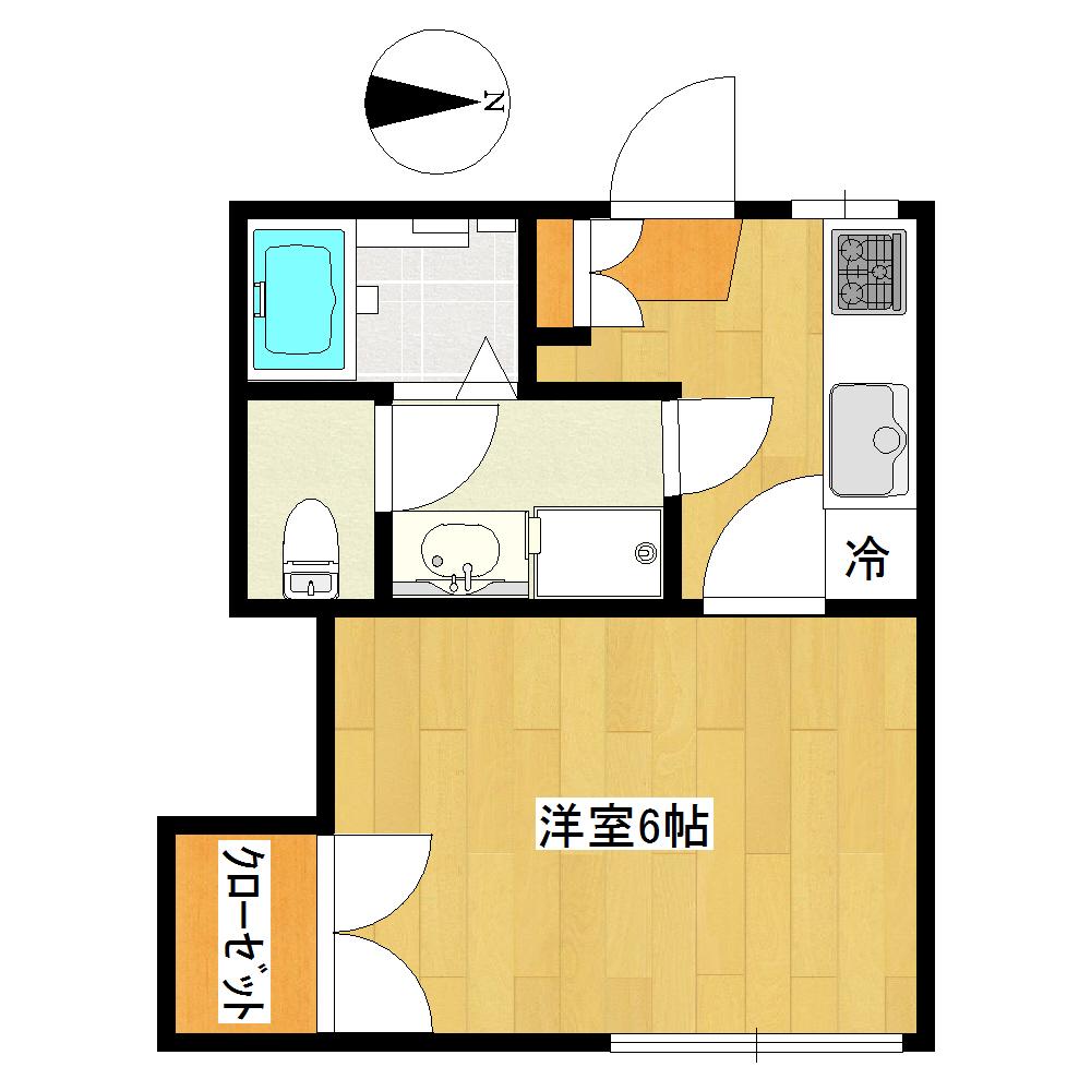ウッドヴィレッジ新江古田(1K/2階)の間取り写真