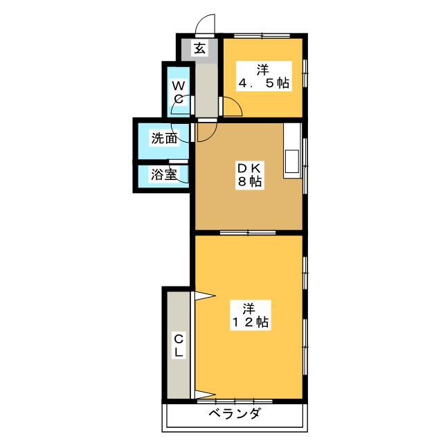 大山田マンション(2DK/2階)の間取り写真