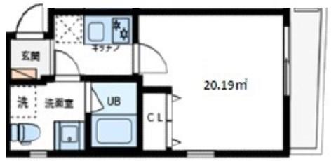 EXENTIA-NISHIARAI(1K/1階)の間取り写真