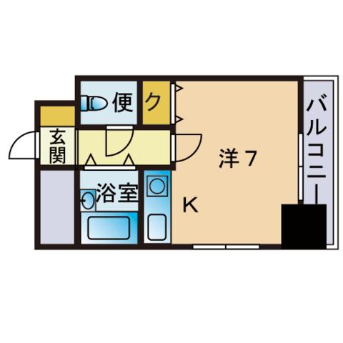 ベルトピア天神南Ⅰ(1K/5階)の間取り写真