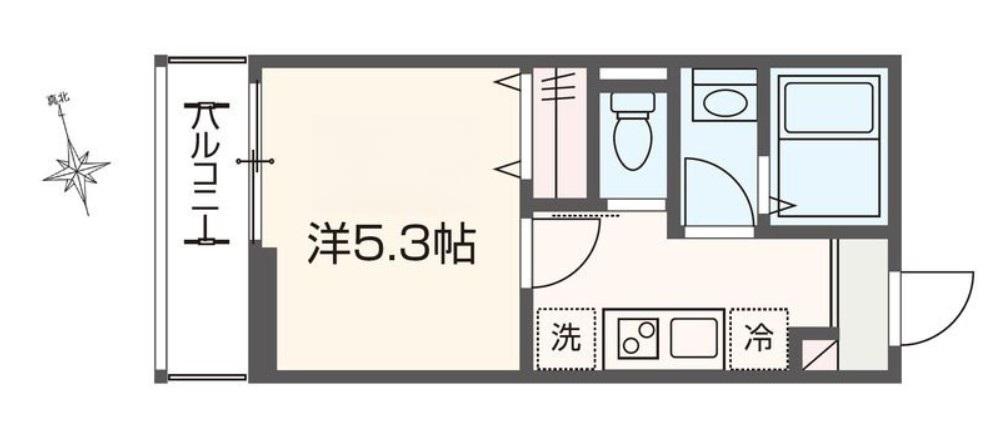 MELDIA新松戸(1K/1階)の間取り写真
