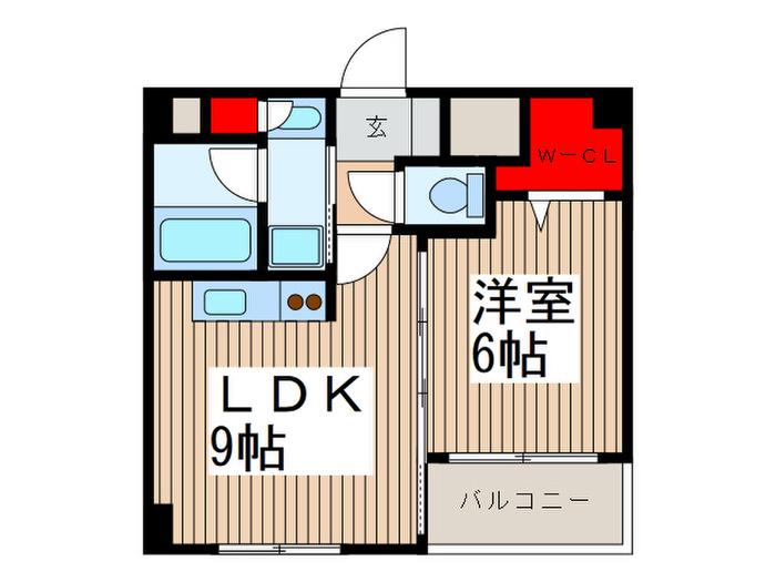 ソアラノーム北浦和(1LDK/4階)の間取り写真