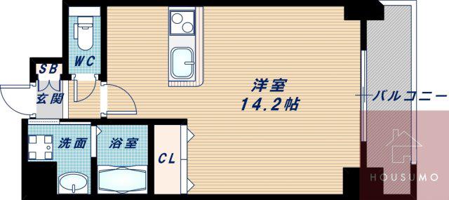 グレンパーク江坂II(ワンルーム/10階)の間取り写真