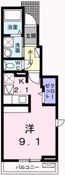 スプリング ブリーズ(1K/1階)の間取り写真