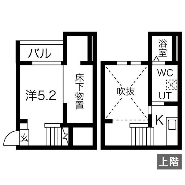 アドラブール新守山(1K/1階)の間取り写真