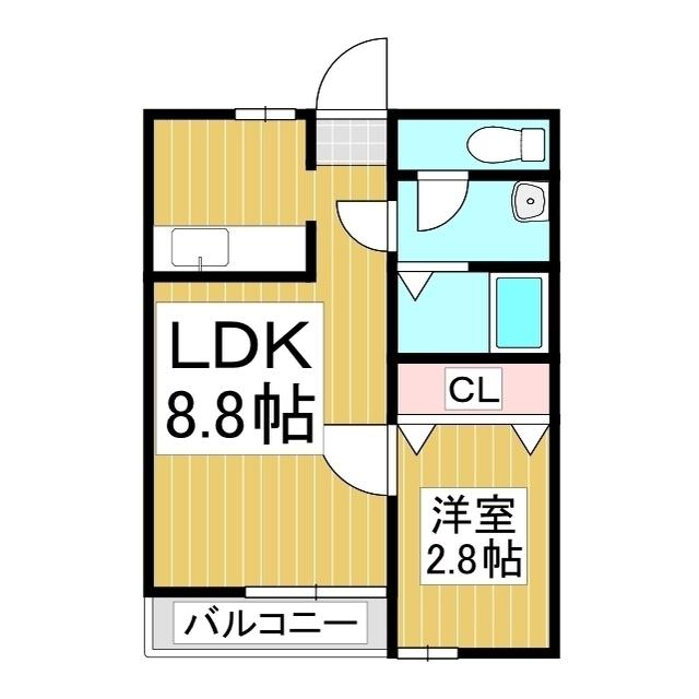 ひまわり(1LDK/2階)の間取り写真