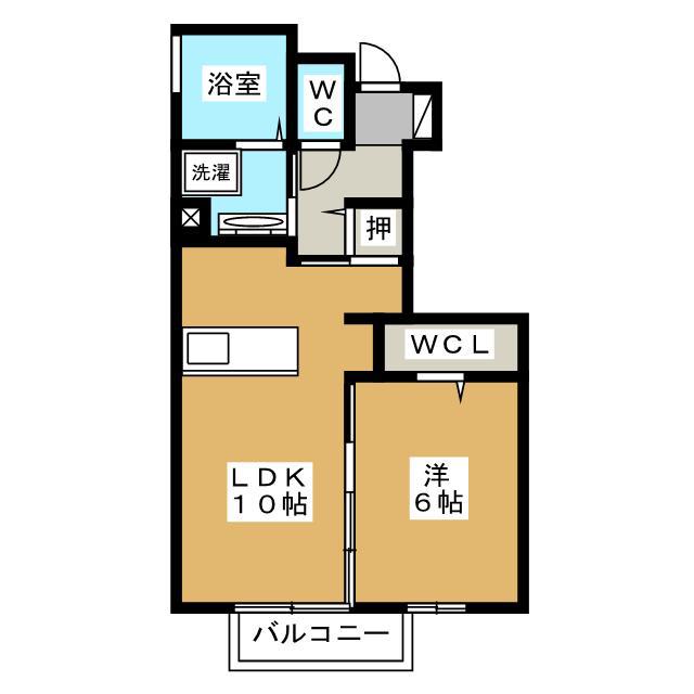 アステール(1LDK/1階)の間取り写真