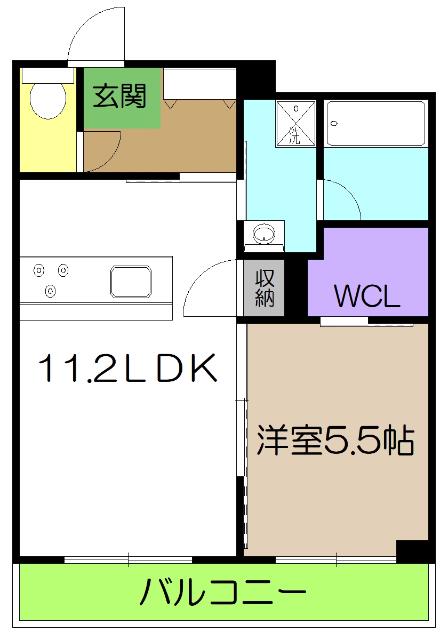 シャーメゾン ミュゼ(1LDK/2階)の間取り写真