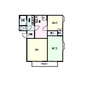 コーポしばたI(3DK/1階)の間取り写真