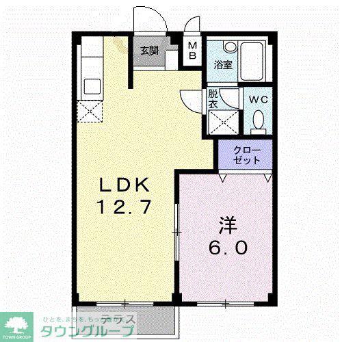 ハイムアークヒル(1LDK/1階)の間取り写真