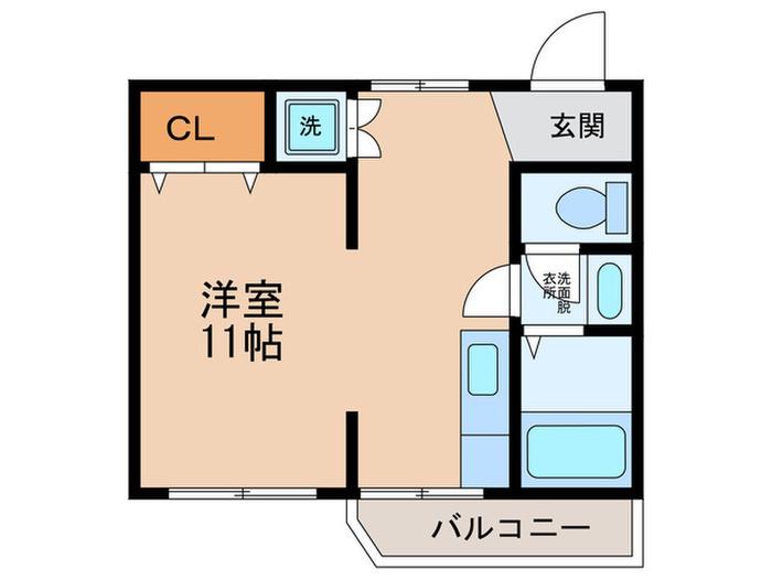 光和ハイツ(ワンルーム/2階)の間取り写真
