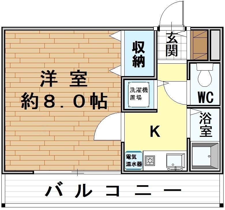 クレスト花野(1K/4階)の間取り写真