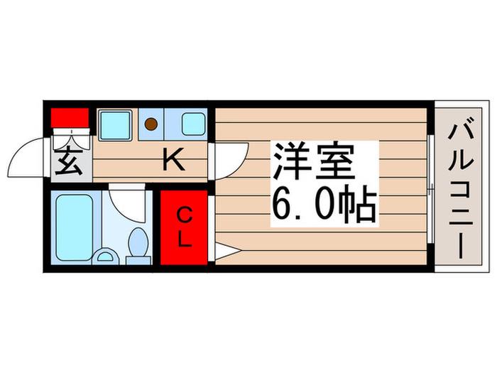 ハイム白鷺(1K/1階)の間取り写真