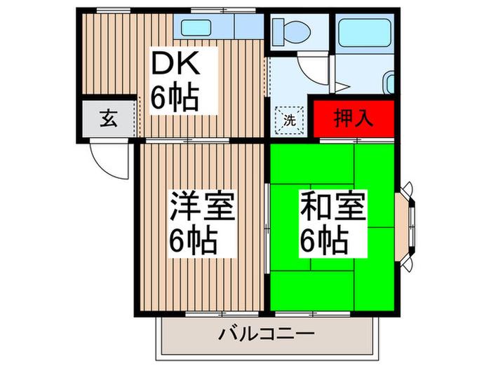 エトワール・ユー(2DK/2階)の間取り写真