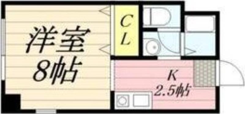アミティN22(1K/5階)の間取り写真