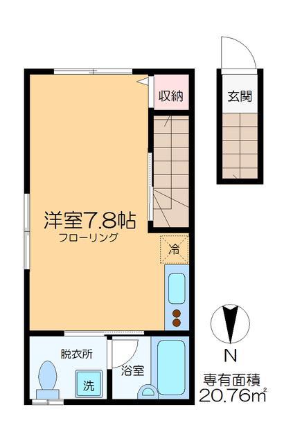 パインヒル篠崎(ワンルーム/2階)の間取り写真