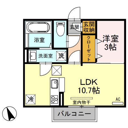 REVE M&M(1LDK/1階)の間取り写真