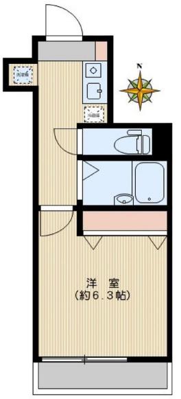 プライムコート池上(1K/1階)の間取り写真
