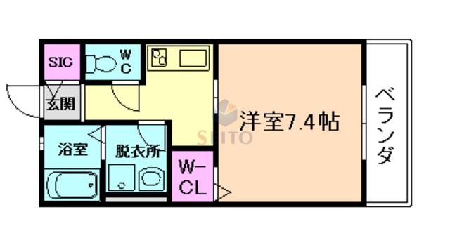 ハイム ユカリナ グリーン(1K/2階)の間取り写真