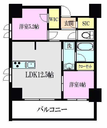 CAROTA(2LDK/8階)の間取り写真