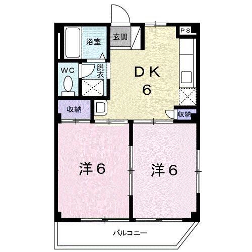 エポックハイツ(2DK/2階)の間取り写真