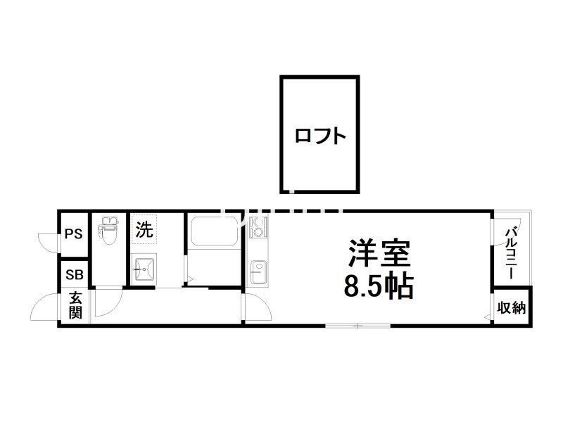 ラパン四条大宮(ワンルーム/3階)の間取り写真