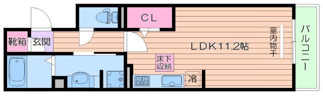 モメント ブリーシュフル(ワンルーム/3階)の間取り写真