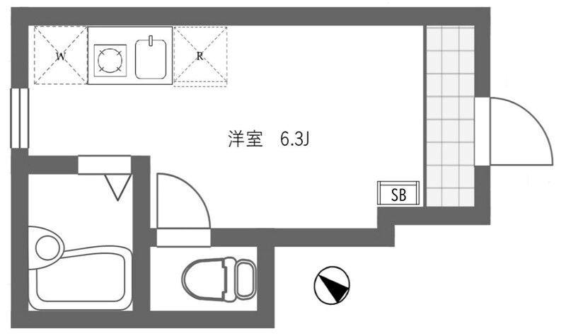 FACIL(ワンルーム/1階)の間取り写真
