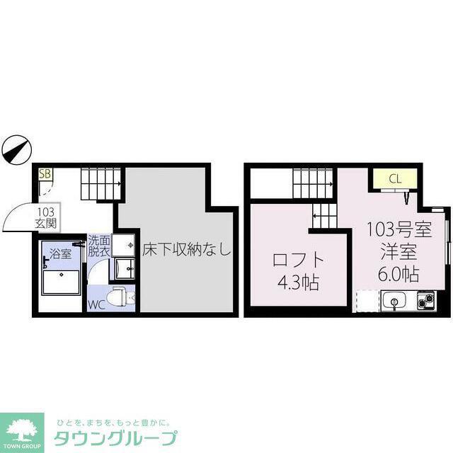 RIZEST ルミエン(ワンルーム/1階)の間取り写真