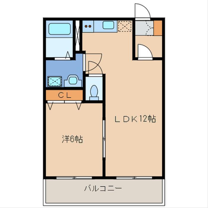 ラフィーネ横浜(1LDK/2階)の間取り写真