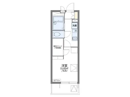 東急東横線 大倉山駅(神奈川) 徒歩11分 3階建 築19年(1K/3階)の間取り写真
