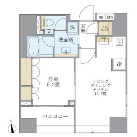 LASANTE麻布十番 ラサンテ麻布十番(1LDK/2階)の間取り写真