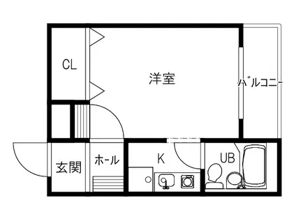 ダイアパレス寺町南(1K/3階)の間取り写真