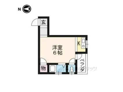 ハイツ松ヶ崎(1K/2階)の間取り写真