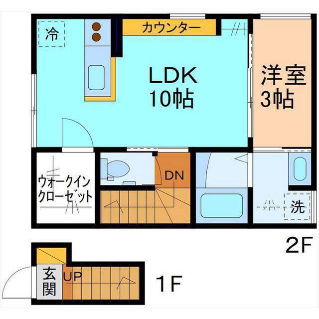インテグラル新庄(1LDK/2階)の間取り写真