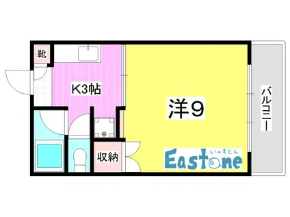 永田ハイツ(1K/3階)の間取り写真