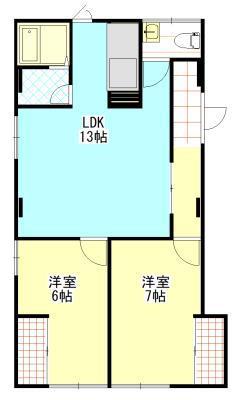 OFFICE SASAKI(2LDK/2階)の間取り写真