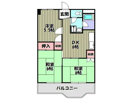 石坂スカイハイツ(3DK/7階)の間取り写真