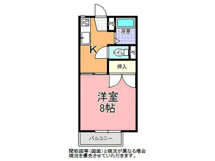 ラ・フォーレ笠原 A・B棟(1K/2階)の間取り写真