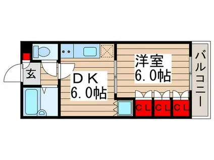 ミヤビマンション(1DK/3階)の間取り写真