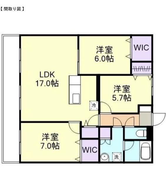 ウエストパーク(3LDK/3階)の間取り写真