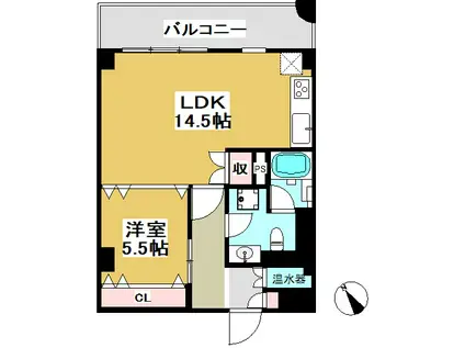 パレロワイヤル六番町(1LDK/1階)の間取り写真