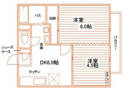 フェリーチェ倉田(1DK/1階)の間取り写真