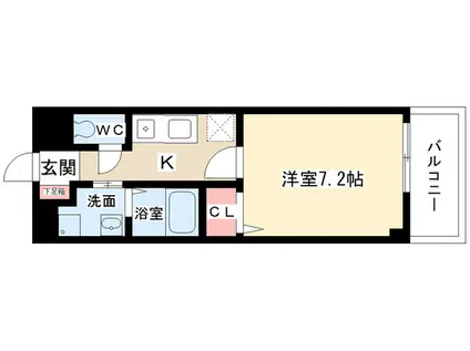 サニーコート松軒(1K/1階)の間取り写真