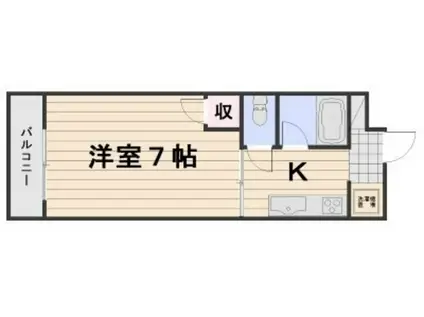 伊福ビューアレイ(1K/4階)の間取り写真