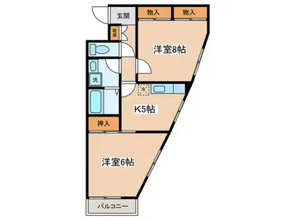 エステート武蔵野(2K/3階)の間取り写真