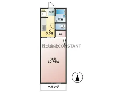 レジデンス南昭和(1K/2階)の間取り写真