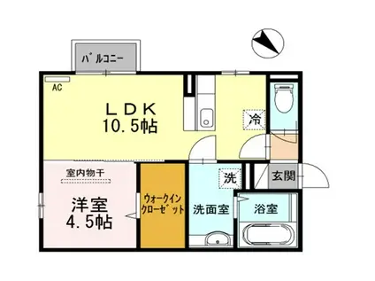 アユ―ト A(1LDK/1階)の間取り写真