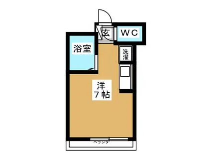 ウィステリアハイツ(ワンルーム/3階)の間取り写真