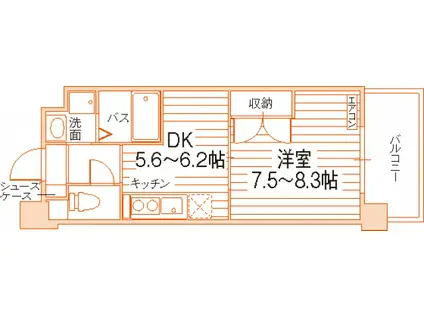 アトーレ野田(1DK/7階)の間取り写真